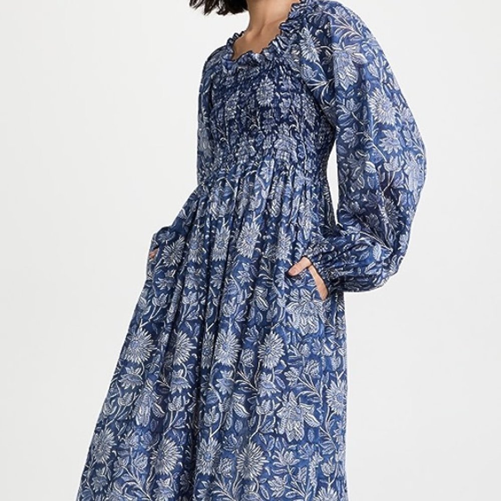 NWOT Mille Catherine Dress Indigo Garden XS